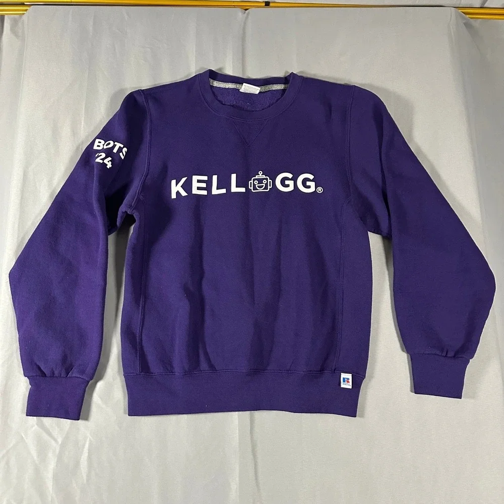 Russell Athletic Mens Small‎ Sweatshirt Kellogg Robot Purple BOTS 24